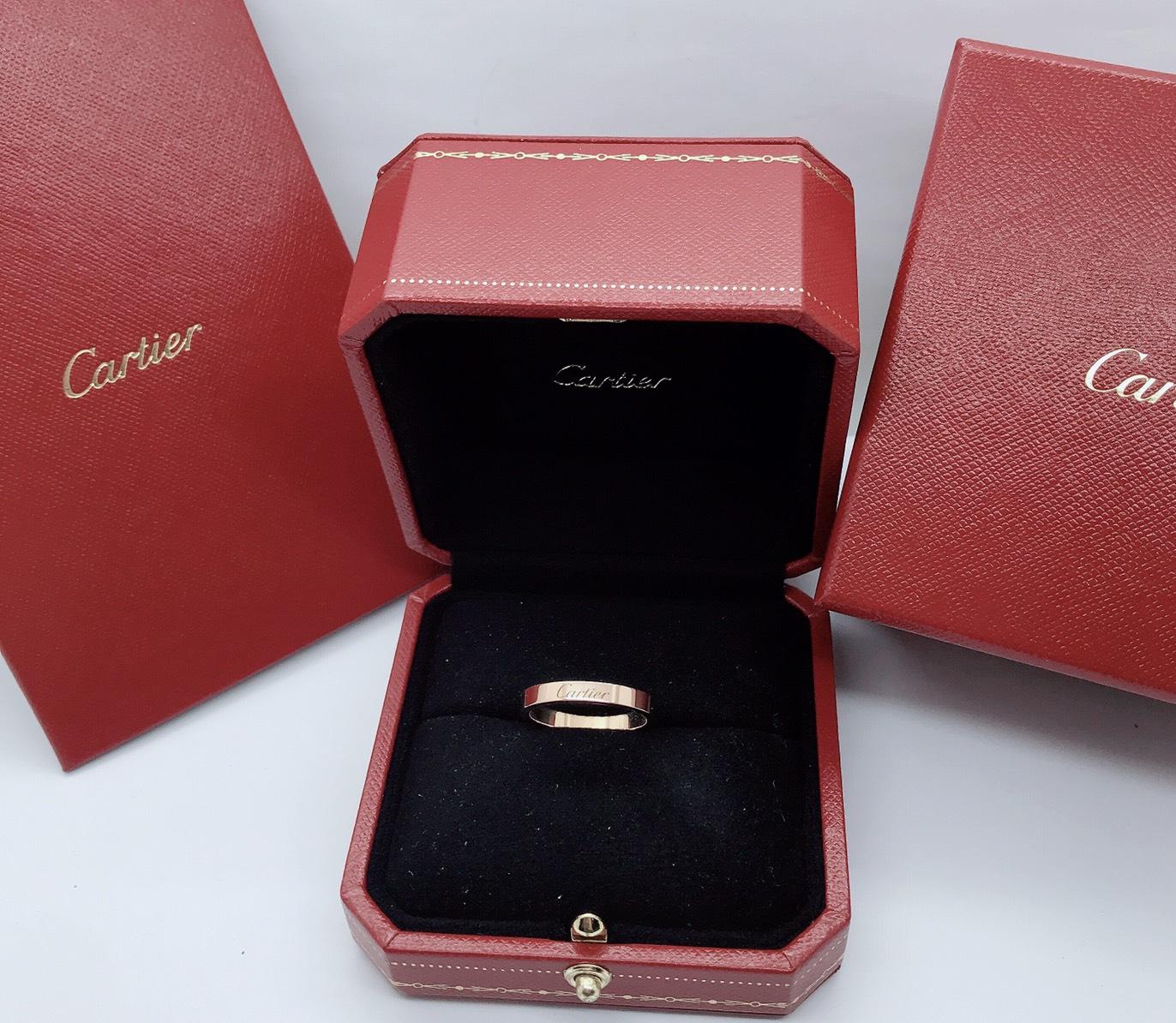 Cartier 卡地亞 C DE CARTIER婚戒 18K玫瑰金 56號