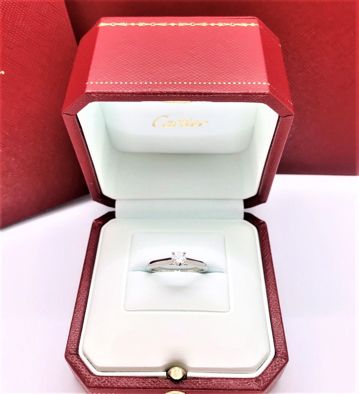 Cartier卡地亞 1895 GIA鑽石戒指 0.24ct E/VVS2/3EX 49號 n0735